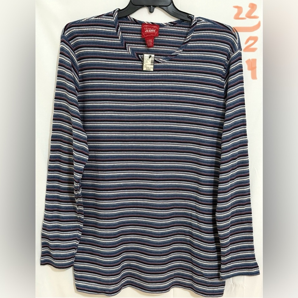 Venezia Blue and White Long Sleeve Tee